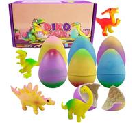 Set di 6 Uova Arcobaleno da Schiudere con Dinosauro per Bambini, Incubare e Crescere Embryo di Dinosauro, Ideale come Regali di Pasqua, Compleanni e Favori per Feste per Bambini dai 3 agli 8 Anni