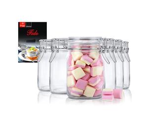 Set di 6 vasetti originali Fido da 1,0 l, con ricetta Bormioli