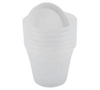 Set di 6 vasi trasparenti per orchidee con sottovaso, 11 cm, in plastica con drenaggio, per piante sane, per interni ed esterni (4 cm)