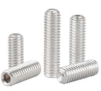 Set di 6 viti con testa esagonale M6-1 x 45 mm, punta a tazza senza testa, bullone a punta piatta, attacco esagonale interno, in acciaio inossidabile 304, estremità concava senza testa, filettatura