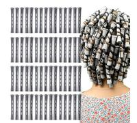 Set di 60 bigodini per capelli e permanenti, in polipropilene, per ricci stretti, design leggero e riutilizzabile, per saloni di bellezza, barbieri, scuola, 8,2 x 1,5 x 1,5 cm