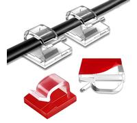 Set di 60 clip trasparenti per cavi, clip da parete con adesivo per la gestione dei cavi, clip per cavi con ganci adesivi per parete, sotto scrivania, auto, decorazioni natalizie, luci fatate