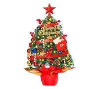 Set di 60 cm per albero di Natale con decorazione, mini albero di Natale artificiale con decorazione per albero di Natale, casa, ufficio, davanzale