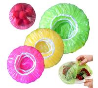 Set di 60 coperture per ciotole in plastica elastiche riutilizzabili per ciotole per alimenti, pane, lievito naturale, copertura elastica per lievitazione