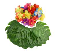 Set di 60 decorazioni a tema hawaiano con foglie di palma per banchetti in