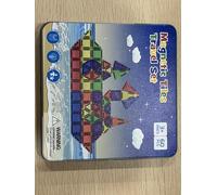 Set di 60 mattoncini magnetici da viaggio con geometria, giocattolo educativo con scatola in metallo, base portatile per bambini a partire dai 3 anni in su