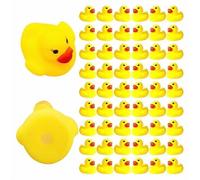 Set di 60 mini paperelle di gomma gialle da bagno, giocattoli sonori per la vasca da bagno per bambini, decorazioni per feste di compleanno
