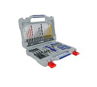 TIVOLY - Set punte - Per foratura e avvitatura - 60 pezzi: 8 punte da trapano per metallo, 7 punte da trapano per legno, 4 punte per legno, 4 punte da trapano per cemento, 1 portabit + 30 bit