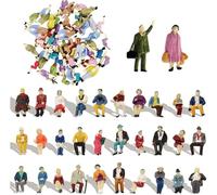 Set di 60 Piccole Figure Dipinte Colorate Figurine de Miniature Figure in Diverse Pose Modello Figurine di Modellini di Treni Proporzione 1:87 Altezza 2cm Personaggio in Miniatura Statuina per Modello