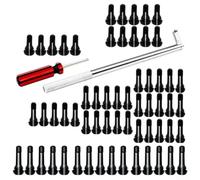 Set di 62 estrattori per valvole dei pneumatici, tra cui steli della valvola a scatto in EPDM resistenti alle perdite e strumento per la riparazione di pneumatici tubeless su moto, auto, ATV e