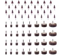 Set di 64 dischi abrasivi da 6,35 mm, grana 40, 60, 80, 120, ruote con lamelle in ossido di alluminio di forma cilindrica, 8 misure a forma di cono (64)