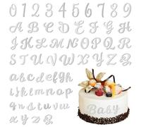 Set di 64 lettere decorative per torte in acrilico, lettere decorative per torte Happy Birthday, decorazione per torte di compleanno, torte, decorazione per torte di compleanno, decorazione per torte