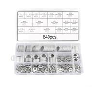 Set di 640 anelli di tenuta in alluminio, assortimento metrico M6, per guarnizioni di scarico dell'olio in applicazioni automobilistiche, marittime, industriali e domestiche, con scatola portaoggetti