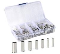 Set di 650 connettori antiurto non isolati, terminali elettrici, connettori a schiacciamento, morsetti in rame stagnati per progetti di giunzione elettrica, 0,5/0,75/1,0/1,5/2,5/4,0/6,0 mm²