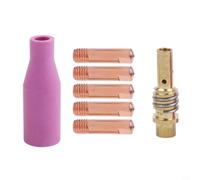 Set di 7 accessori per saldatura per bruciatori 15AK e MB15 MIG MAG, punte di contatto 0,6-1,2 mm in rame, ugello in ceramica e supporto per punta, materiale di consumo robusto per saldatura ad arco