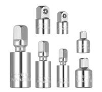 Set di 7 adattatori per bussole a percussione, adattatori da 3/8 1/4 1/2, adattatore per avvitatore a percussione, include 3 adattatori per chiavi a bussola, adattatore per prese per trapano
