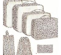Set di 7 borse funzionali per il viaggio, borse organizzative per abiti e bagagli, set di borse per l'organizzazione di vestiti, valigie e accessori per crociere, vacanze al mare, viaggi estivi, essen