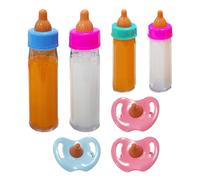 Set di 7 bottiglie per bambole con capezzolo, bottiglia di succo per bambole, accessori per bambole giocattolo, accessori per giochi di ruolo per bambini, bottiglia magica, regalo di compleanno per
