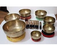 Set di 7 campane tibetane curative dei chakra, per meditazione tibetana martellata a mano