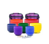 Set di 7 campane tibetane in cristallo di quarzo smerigliato colorato con 2 ciotole da 432 Hz, strumenti per meditazione e guarigione del suono