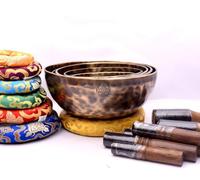 Set di 7 campane tibetane realizzate a mano per la guarigione dei sette chakra, con campana tibetana e vibrante liscia