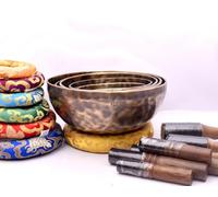 Set di 7 campane tibetane realizzate a mano per la guarigione dei sette chakra, con campana tibetana e vibrante liscia