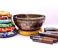 Set di 7 campane tibetane realizzate a mano per la guarigione dei sette chakra, con campana tibetana e vibrante liscia