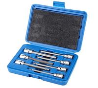 Set di 7 chiavi a bussola con inserti esagonali interni, bit esagonali a incastro, set di dadi esagonali con albero Torx extra lungo da 110 mm, 3/4/5/6/7/8/10 mm, set di prese esagonali casoman