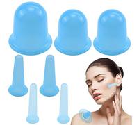 Set di 7 coppette in silicone per corpo e viso, coppettazione in silicone per contro la cellulite rughe e tensioni, coppettazione (blu)