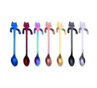 Set di 7 cucchiai a forma di gatto, cola, caffè, latte, nuovo regalo