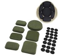 Set di 7 Cuscinetti in Schiuma di Ricambio per Casco Airsoft, Sistema di Rivestimento per Casco Tattico, Accessori per Casco, Memory Foam A Doppio Strato per Fast Mich M88(Green)