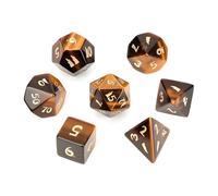 Set di 7 dadi con pietre preziose, dadi di cristallo D&D per confezione regalo in metallo per giochi di ruolo come dungeon e draghi per giochi di ruolo MTG, pietra naturale d e d (opalite) (occhio
