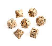 Set di 7 dadi con pietre preziose, dadi di cristallo D&D per confezione regalo in metallo per giochi di ruolo come dungeon e draghi per giochi di ruolo MTG, pietra naturale d e d (opalite) (pietra