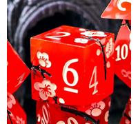 Set di 7 dadi DND con bordi a rasoio e fiori, per giochi da tavolo Dungeons e Dragon