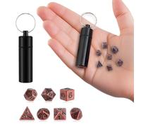 Set di 7 dadi DND per Dungeon and Dragons MTG RPG D&D D20, D12, D10, D%, D8, D6, D4, mini dadi poliedrici e RPG (rame antico)