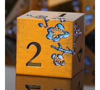 Set di 7 dadi in metallo a forma di dungeons e dragons, con splendida custodia regalo, per giochi da tavolo come DND Dungeons e Dragon (ottone antico con fiori blu)