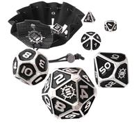 Set di 7 Dadi Metallici RPG Enhance - Nero