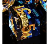 Set di 7 dadi poliedrici in resina con bordo affilato, set di dadi per Dungeons and Dragons, per giochi di ruolo Dungeons and Dragons, D20, D12, D10, D8, D6, D4, D%