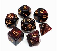Set di 7 dadi rossi sfumati per dungeon e dragons, set di 7 dadi poliedrici per giochi di ruolo