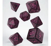 Set di 7 Dadi Runic Black & Magenta