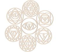 Set di 7 decorazioni da parete in legno con geometria sacra e chakra, decorazione da parete in legno, decorazione per la casa, la casa, l'appartamento, la camera da letto, il dormitorio, ideale per
