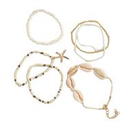 Set di 7 delicate perline confortevoli gioielli da polso in resina e conchiglia texture per individualisti cercatori di gioielli in resina e conchiglie braccialetti