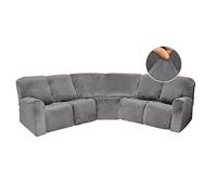 Set di 7 fodere per divano reclinabili a forma di L, in velluto elasticizzato, morbide, lavabili, protettive, elastiche, moderne, per la casa