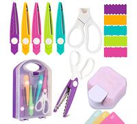 Set di 7 forbici artigianali 3 in 1 angoli rotondi, per carta, con bordi decorativi in carta, set di 5 tipi di forbici per bordi a zig zag, per progetti fai da te carta, foto, biglietti e scrapbooking