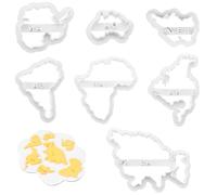 Set di 7 formine per biscotti a forma di mappa del mondo, stencil per decorare torte, 7 continenti, per torte, biscotti, cupcake, fondente, pasticceria
