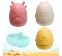 Set Di 7 Giochi Vasca Da Bagno Bambini,Giocattoli Da Bagno In Silicone,Jouets De Bain Amusants Et Colorés,Jouets De Salle De Bain De Plage