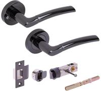Set di 7 Maniglie per Porte con Leva, Bullet per le maniglie della privacy | Ideali per porte interne con rosoni tondi, fissaggio stabile