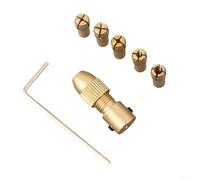 Set di 7 mini mandrini e pinze in ottone con pinze da 0,5 mm, 1,0 mm, 1,5 mm, 2,5 mm, 3,0 mm, per trapani manuali ed elettrici