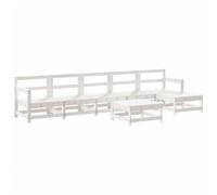 Set di 7 mobili da giardino in legno massello di pino bianco - mobili da esterno durevoli ed eleganti per terrazza e giardino - perfetto per relax e intimità