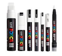 Set Di 7 Pennarelli POSCA PC-17K, PC-8K, PC-5M, PC-3M, PC-1M, PC-1MR, PCF-350